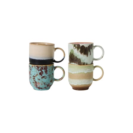 Tasse à café 70s ceramics céramique multicolore / Set de 4 - 25 cl - HK LIVING