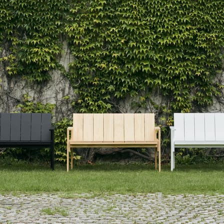 Banc avec dossier Crate Outdoor bois naturel / Gerrit Rietveld, 1934 - L 132 cm - Hay