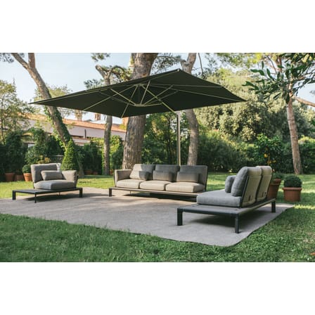 Canapé de jardin 3 places Tami métal tissu gris / L 277 cm - Emu