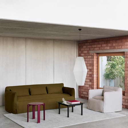Canapé droit Mimi tissu rose / 3 places - L 230 cm - Hay