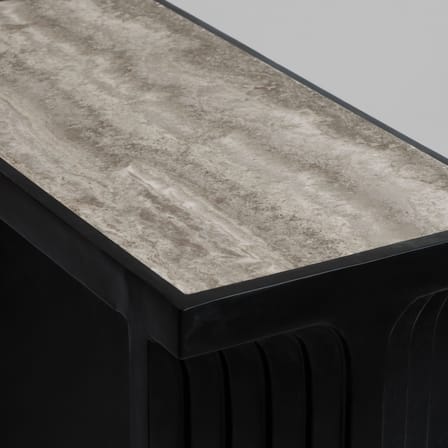 Console Arc / Plateau travertin - L 70 x P 30 x H 80 cm - 101 COPENHAGEN