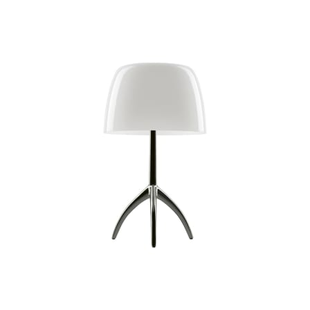 Lampe de table Lumière Piccola métal verre blanc / Variateur - H 35 cm/ Rodolfo Dordoni, 1990 - Foscarini