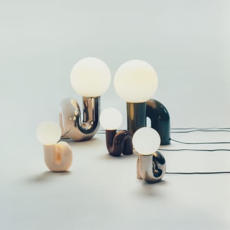 Lampe de table Neotenic Petite céramique argent / L 18 x H 26 cm - Petite Friture