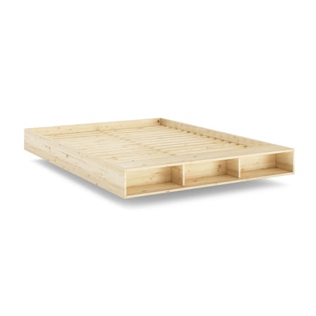 Lit double Merge / Pour matelas 160 x 200 cm - Banc / rangement intégré - KARUP DESIGN