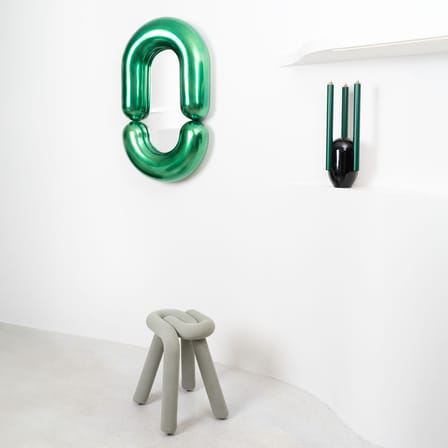 Miroir mural Zodiac Bumper Medium céramique vert /  L 55 x H 90 cm - Jean-Baptiste Fastrez, 2020 - Moustache