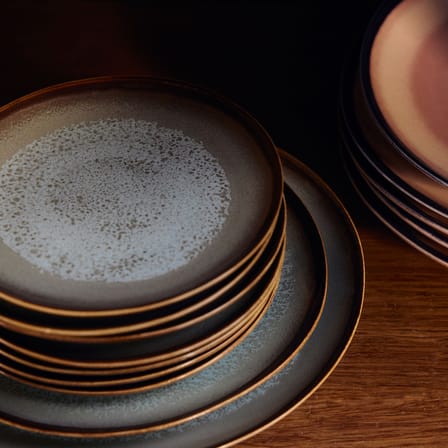 Piatto da dessert 70s ceramics ceramica grigio / Set di 2 - Ø 22 cm - HK LIVING