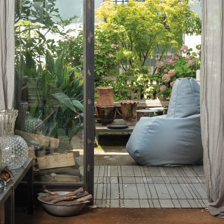 Pouf d'extérieur Sacco Outdoor Medium gris / 68 x 68 cm - Réédition 1968 - Zanotta