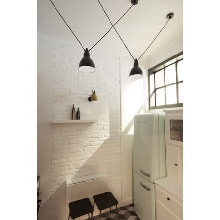 Suspension Acrobate N°326 verre blanc / Lampe Gras - 6 abat-jours Ø 25 cm - DCW éditions