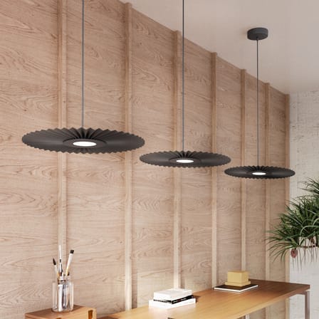 Suspension Carmen Small tissu gris / LED - Ø 50 cm - Hartô