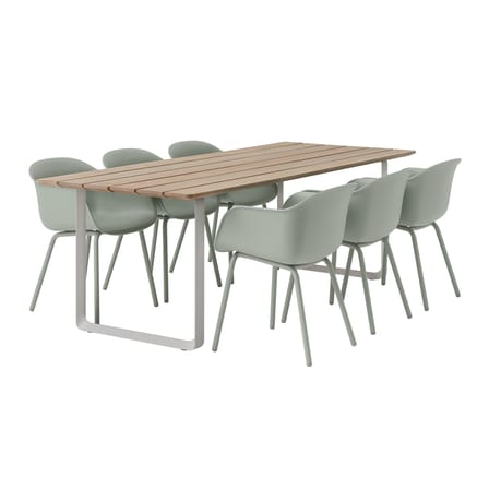 Table rectangulaire 70/70 OUTDOOR bois naturel / 225 x 90 cm - Muuto