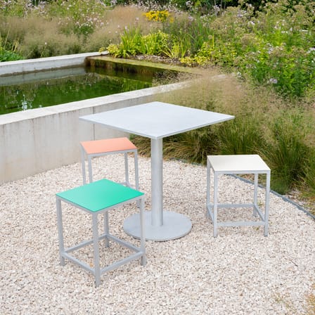 Tabouret Alu Stool métal rose / Small - H 45 cm - valerie objects