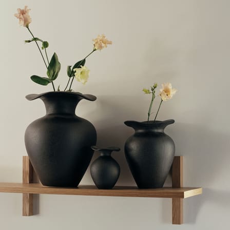 Vase Florentina Small céramique noir / Ø 16 x H 22,5 cm - BROSTE COPENHAGEN