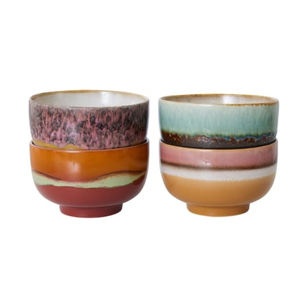 Set de 4 bols 70s ceramics geyser / Ø 13,5 - 50 cl - HK LIVING