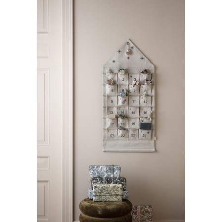 Calendrier de l'avent Star tissu blanc beige / Tissu - 24 jours / L 50 x H 100 cm - Ferm Living