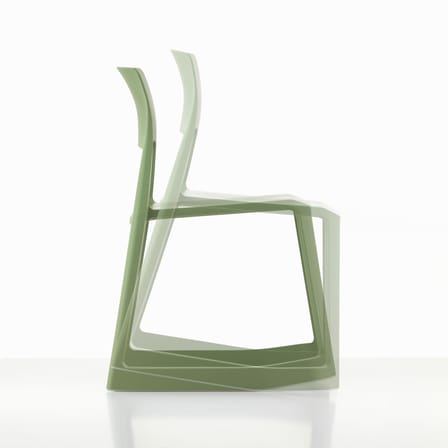 Chaise empilable Tip Ton RE vert / Plastique recyclé - Inclinable & ergonomique - Vitra