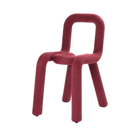 Chaise rembourrée Bold Sparkling tissu rouge / pailleté - Moustache
