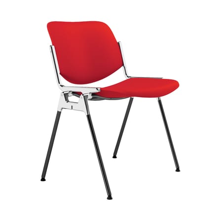 Chaise rembourrée DSC 106 tissu rouge / Giancarlo Piretti, 1965 - ANONIMA CASTELLI
