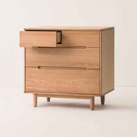 Commode Pure bois naturel / L 87 x H 85 cm - 4 tiroirs - NOBODINOZ