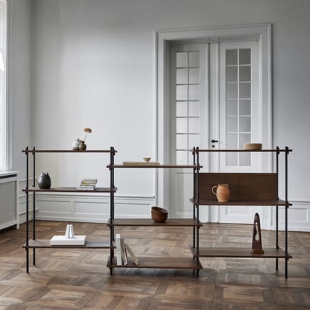 Étagère Shelving System – s.85.3.B bois marron / L 239 x H 85 x Prof. 35 cm - MOEBE