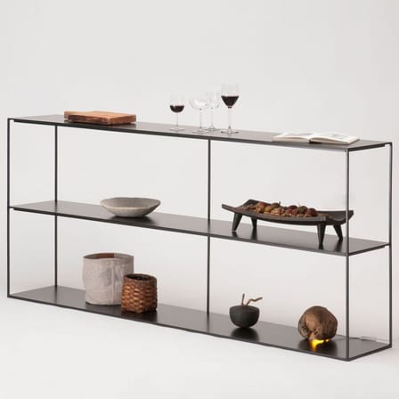 Étagère Slim Irony métal noir / Console - L 180 x H 64 cm - Zeus