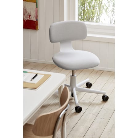 Fauteuil à roulettes Rookie tissu gris / H 39 à 51 cm - Vitra