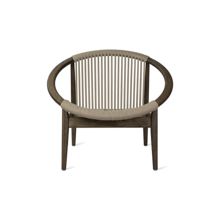 Fauteuil lounge Norma tissu beige bois naturel / Corde acrylique & chêne - Vincent Sheppard