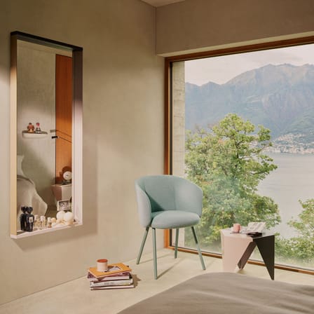 Fauteuil rembourré Mikado tissu vert / Pieds métal - Vitra