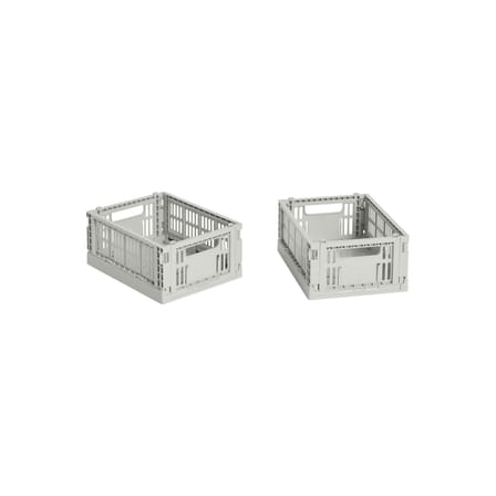 Lot de 2 paniers Colour Crate MINI plastique gris / 17 x 13 cm - Recyclé - Hay