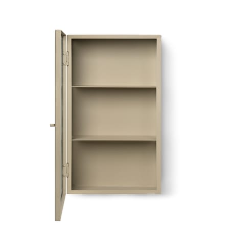 Rangement mural Haze métal beige / L 35 x H 60 cm - Verre cannelé - Ferm Living