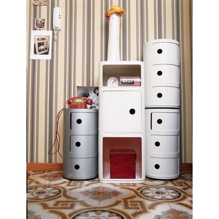 Componibili Storage plastic material white / Matt version - 3 drawers - H 58 cm - Kartell