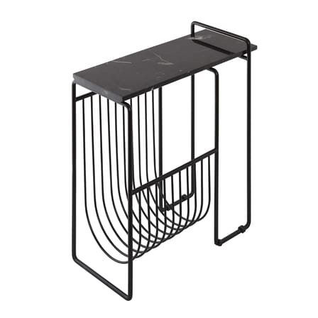 Table d'appoint Sino marbre noir / Porte revues - Marbre / 45 x 21 x H 51 cm - AYTM
