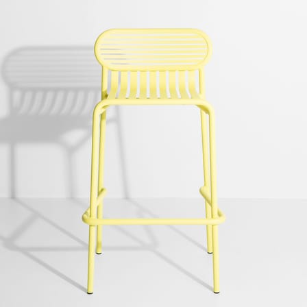 Tabouret de bar Week-End métal jaune / Aluminium - H 80 cm - Petite Friture