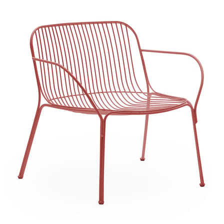 Fauteuil bas HiRay métal rouge - Kartell