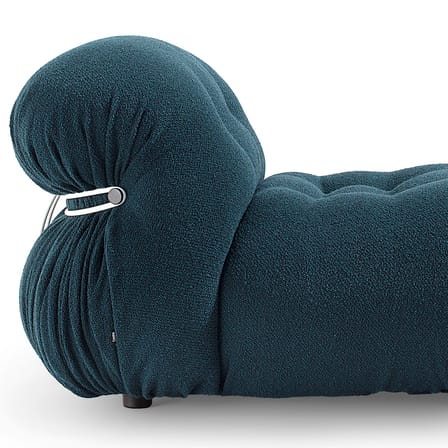 Gepolsterter Sessel Soriana textil blau / Afra & Tobia Scarpa, 1969 - Bouclé-Stoff - CASSINA