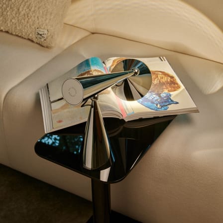 Lampada da tavolo Pose LED materiale plastico argento / Orientabile - Tom Dixon
