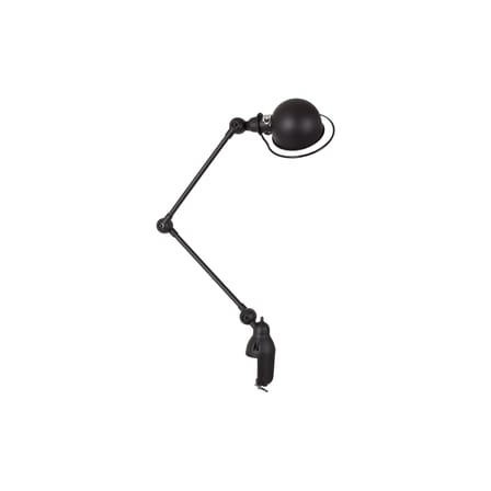 Lampe de table Loft métal noir /Base étau - 2 bras articulés - H max 80 cm - Jieldé