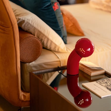 Lampe de table Pallino rouge / Réédition 70 - Orientable - Martinelli Luce