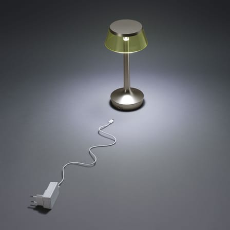 Lampe sans fil rechargeable Bon Jour Unplugged plastique gris / LED - Variateur sensitif - Flos