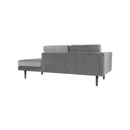 Méridienne Wind tissu gris / Accoudoir gauche - L 200 cm / Velours - BROSTE COPENHAGEN