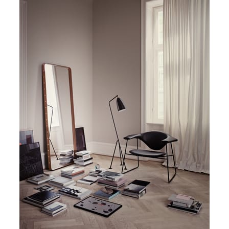 Miroir mural Adnet cuir marron / 180 x 70 cm - Réédition 50' - Gubi