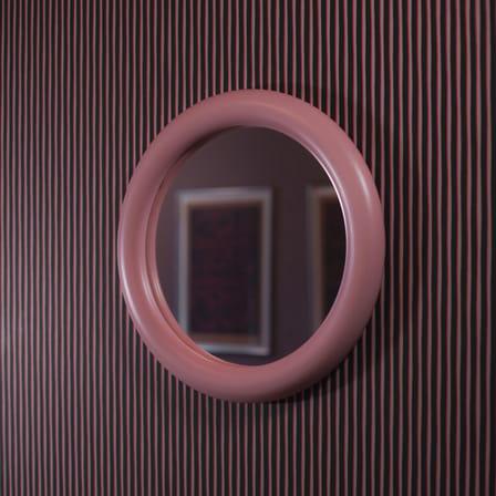 Miroir mural Duplum céramique rose / Ø 48,3 cm - raawii