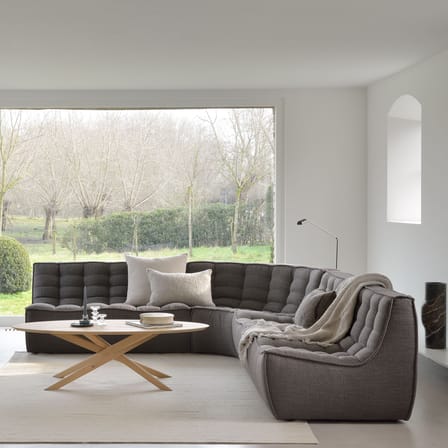 N701 Sofa UK Version textile grey / UK Version - 90° rounded corner Unit - L 120 cm - Ethnicraft