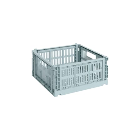 Panier Colour Crate plastique bleu Medium Square / 29,5 x 29,5 cm - Hay
