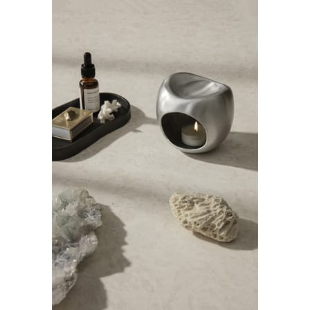 Plateau Yama métal noir / Ovale - 19 x 9,5 cm -  Aluminium recyclé - Ferm Living