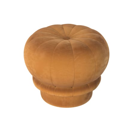 Pouf Claudie tissu jaune / Velours - Hartô