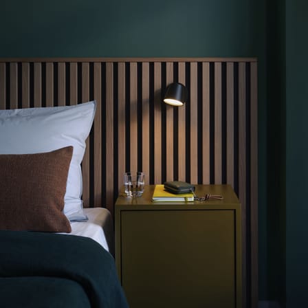 Stacked Shelf wood green / Medium square 43x43 cm / With Door - Muuto