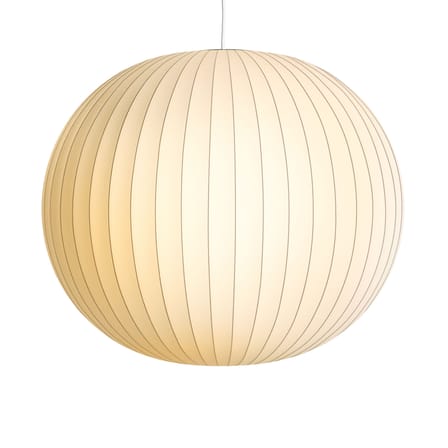 Suspension Bubble Ball tissu blanc / Large - Motifs verticaux / George Nelson, 1947 - Hay