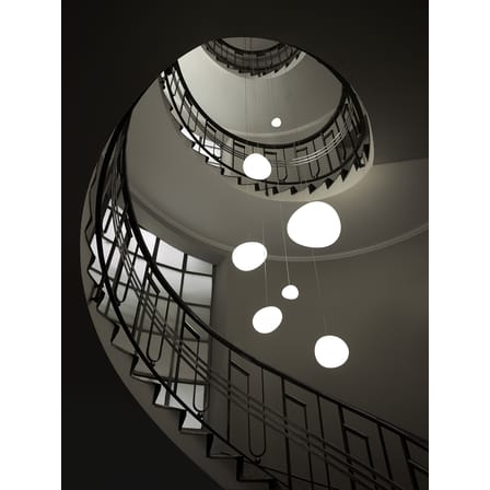 Suspension Gregg Grande LED My Light verre blanc / L 47 cm / Bluetooth - Ludovica+Roberto Palomba, 2008 - Foscarini