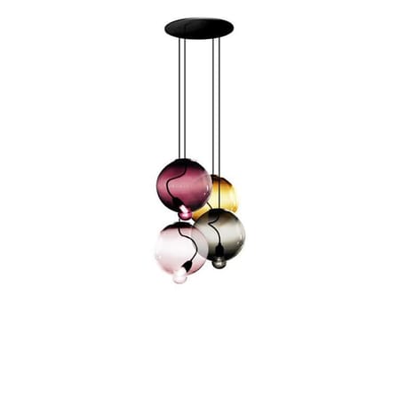 Suspension Meltdown verre multicolore / 4 sphères - Cappellini