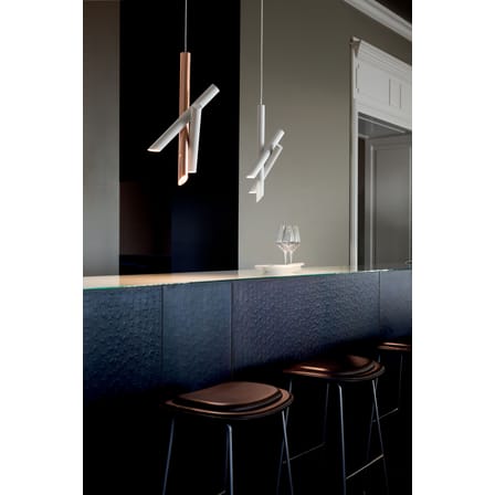 Suspension Tubes 3 LED métal blanc / H 50 cm - Nemo